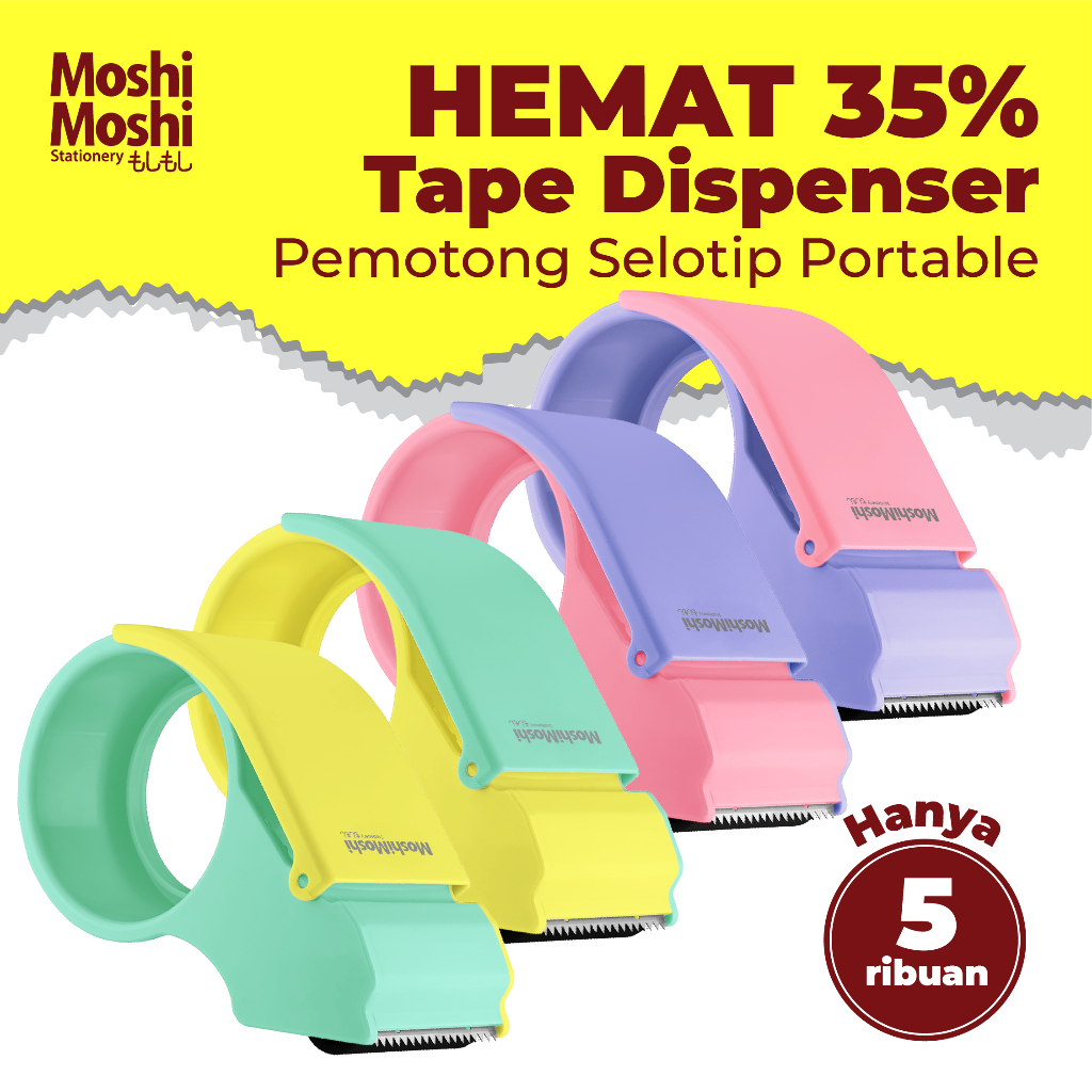 

Tape Dispenser Cutting Box Portable Moshi Pemotong Selotip ABS Plastik Lakban Packing Dus Kemasan