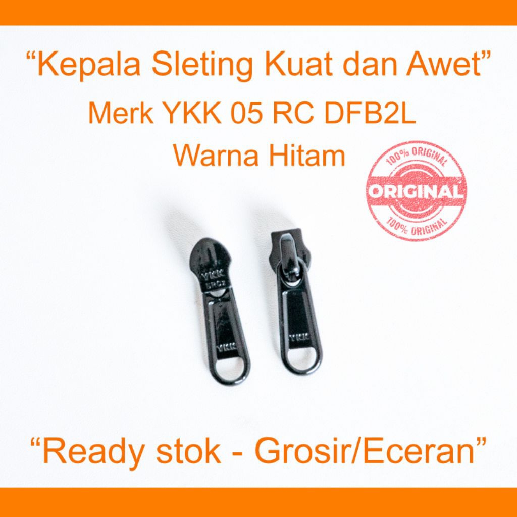 kepala resleting ykk no 5 tarikan panjang terbalik