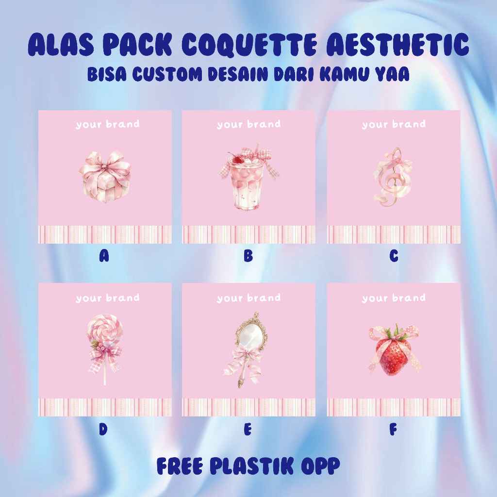 ALAS PACKAGING COQUETTE VER | ALAS PACK BISA CUSTOM | Alas Gelang Cincin Kalung Freebies