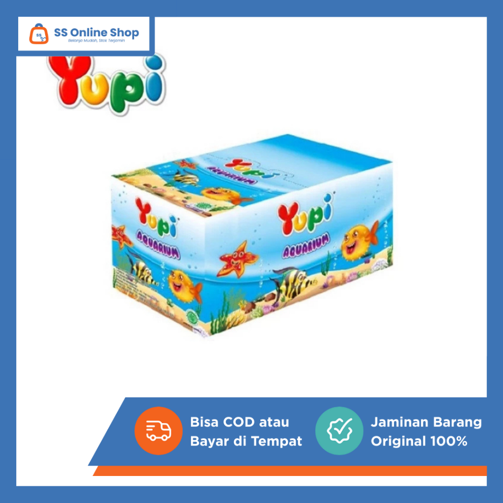 

Yupi Aquarium – 1 Box Isi 12 Pcs @12g | Permen Gummy Jelly Kenyal Manis Camilan Anak Snack Jelly Candy Bentuk Ikan Lucu Praktis Enak Favorit Keluarga