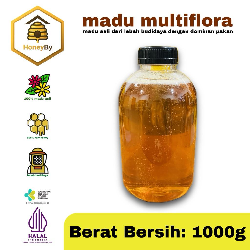 

Madu Multiflora Asli 100% Murni | RAW | Pengganti Gula - HoneyBy