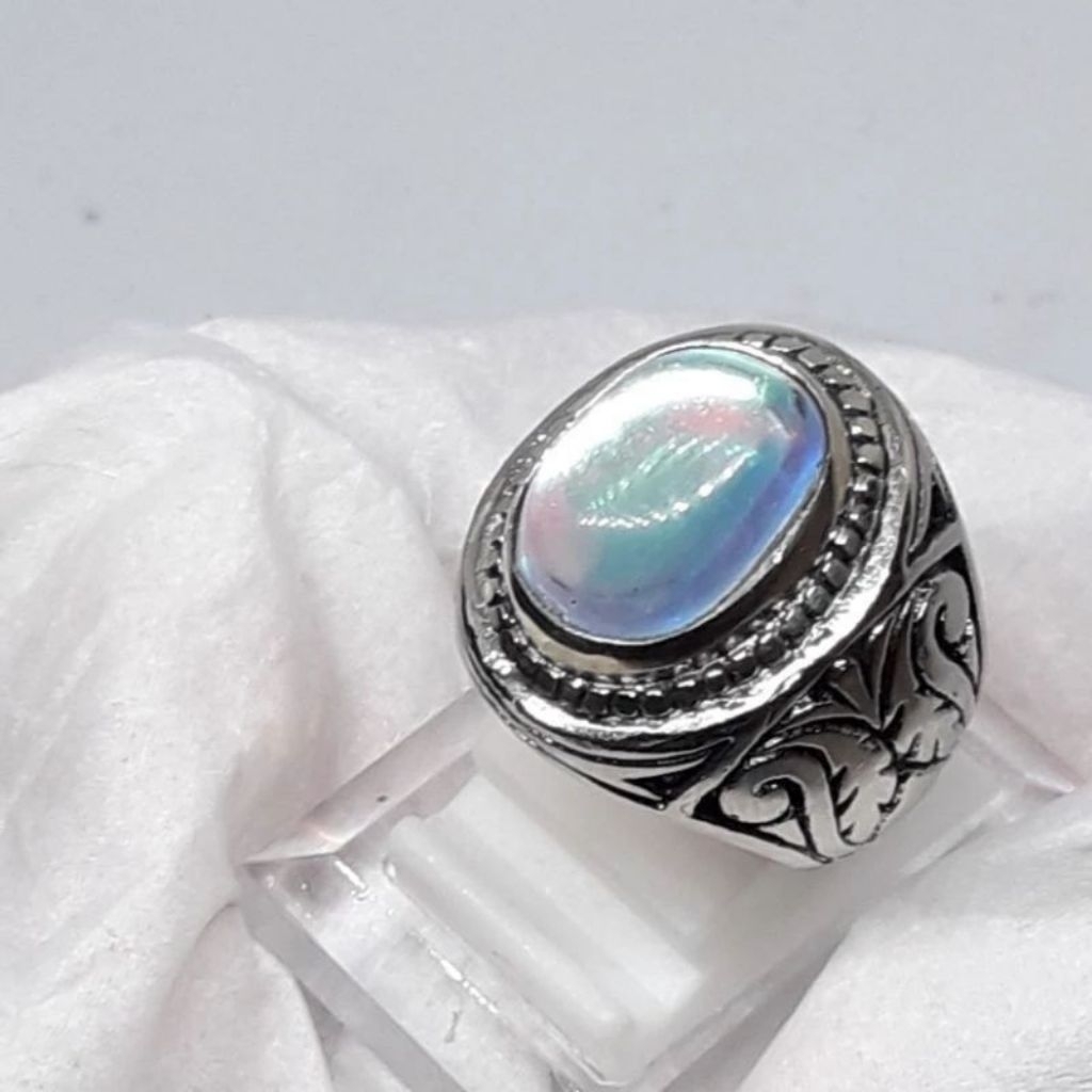 cincin batu kalimaya india pelangi jarong mban alpaka