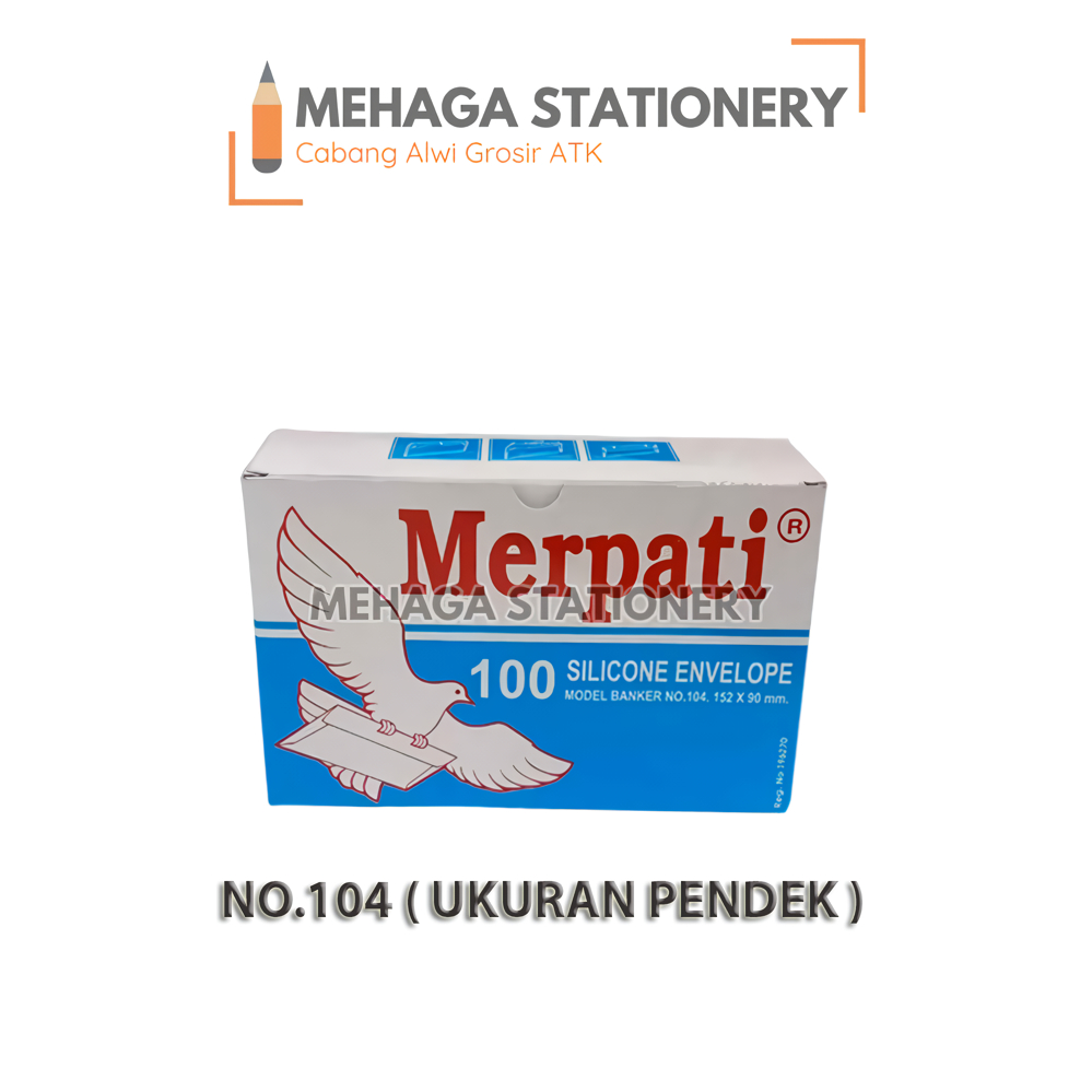 

Amplop Putih Pendek Merpati NO.104 (152 X 90 MM) | 1 Kotak Isi 100 Lembar