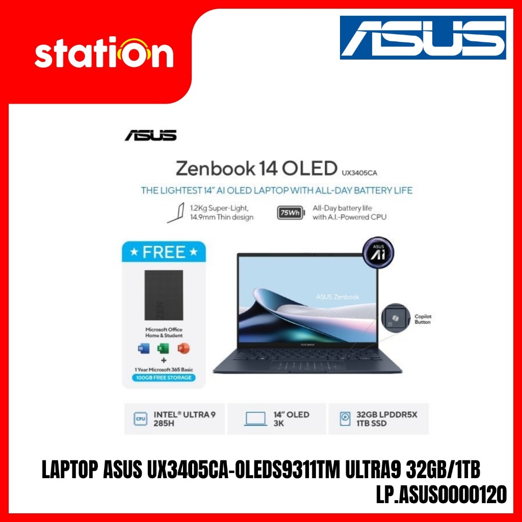 LAPTOP ASUS UX3405CA-OLEDS9311TM ULTRA9 32GB/1TB