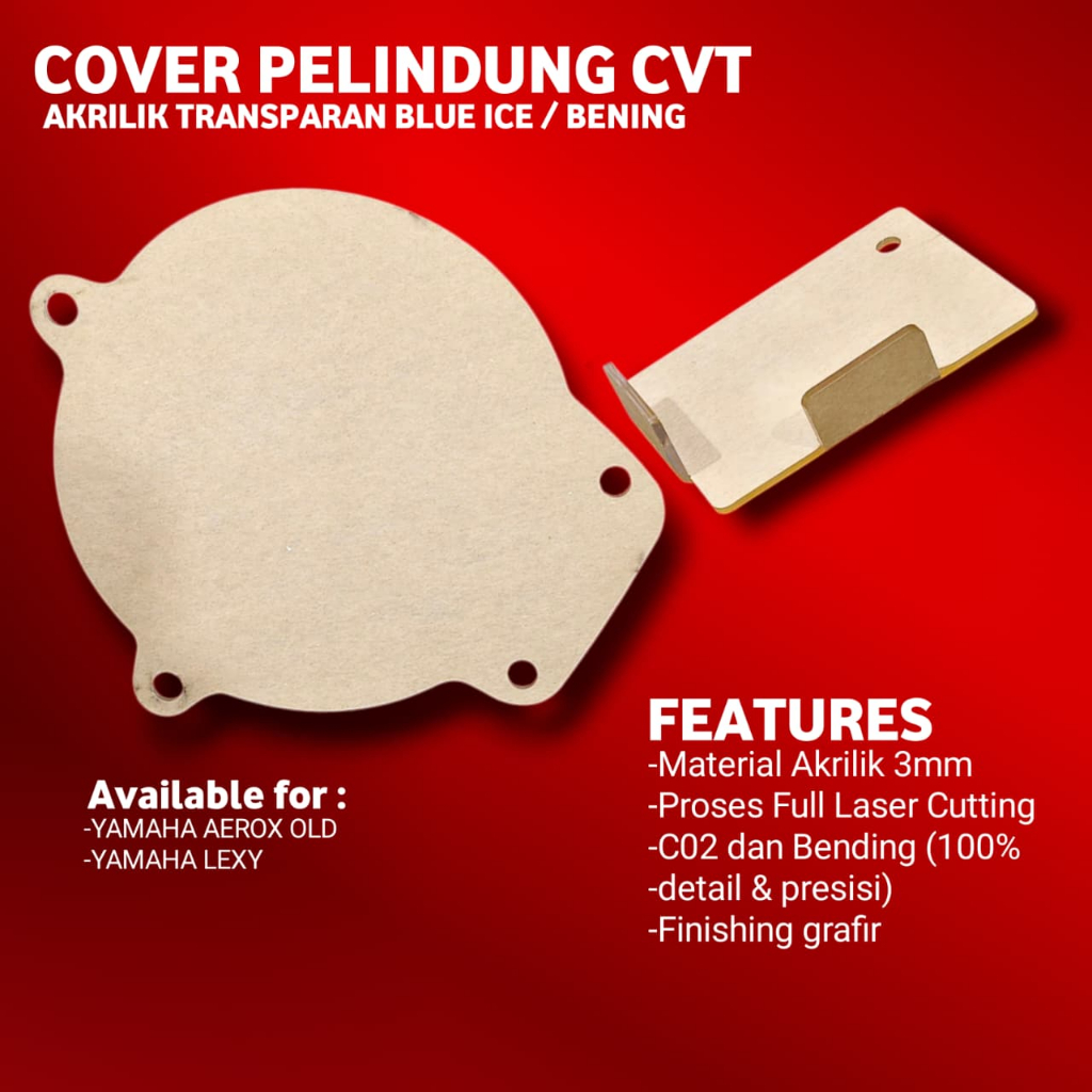COVER CVT AEROX 155 TUTUP CVT AEROX155 OLD LEXY BAHAN AKRILIK TRANSPARAN LG55