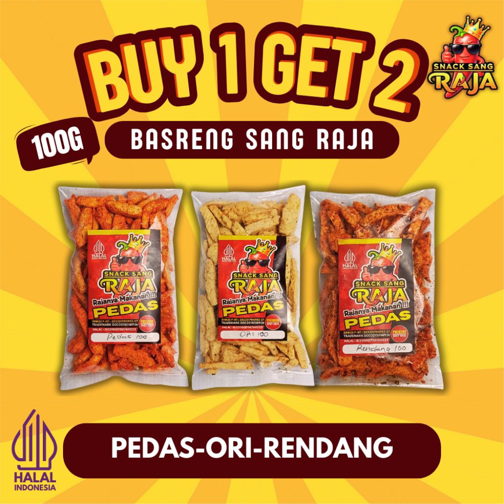 

Snack Sang RAJA - Basreng Beli 1 Dapat 3 Varian Berbeda Bundlig 300gr