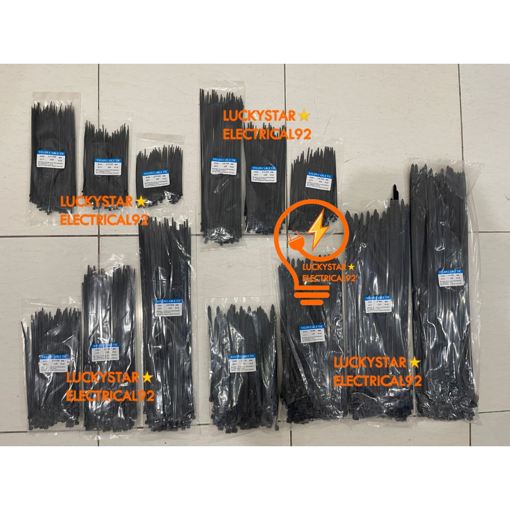 

kabel ties / cable ties nylon 8.0 mm x 300 mm ( 12 inch / 30cm) HITAM 1 PACK