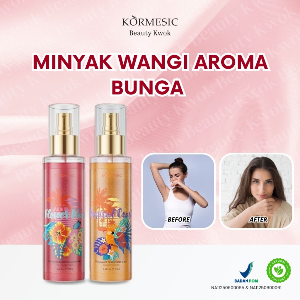 [BPOM] KORMESIC Fragrance Quicksand Spray-Tropical Coast dan Spray-Flower Wave Parfum 125ml | Minyak