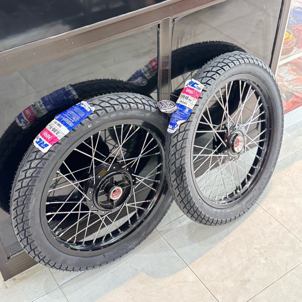 VELG SET BAN RX-KING RING 18/18  / TROMOL ORI , LIDI TDR , LINGKARAN RING 18 ROSSI BAN IRC NR65 275-