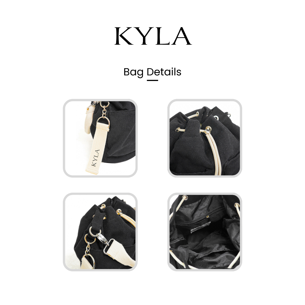Sale [Xania Bag] KYLA Tas Serut Kanvas Wanita Bucket Bag Korean Look