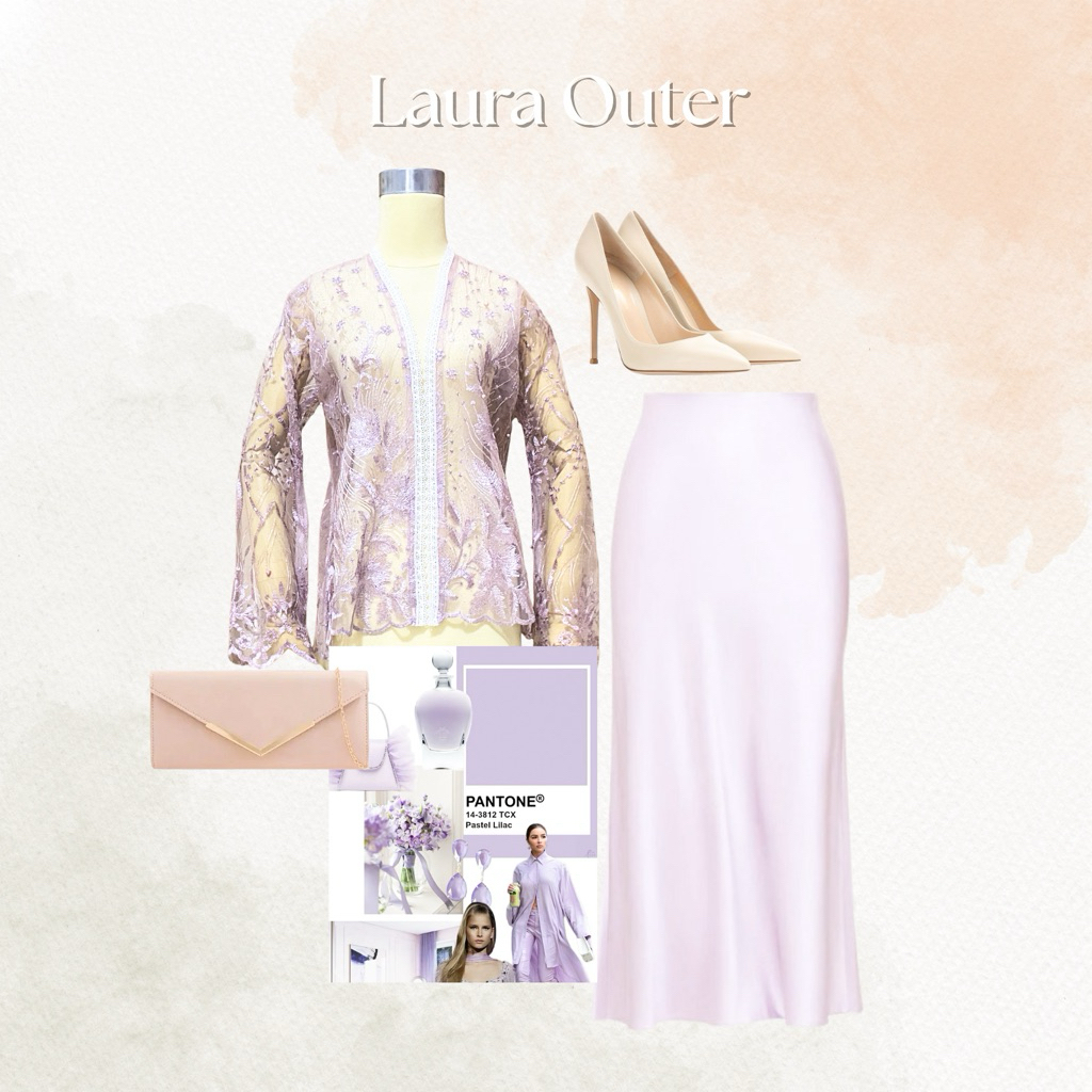 [NURAI] Laura Outer Lilac - Outer Kebaya Brukat Tile Kondangan