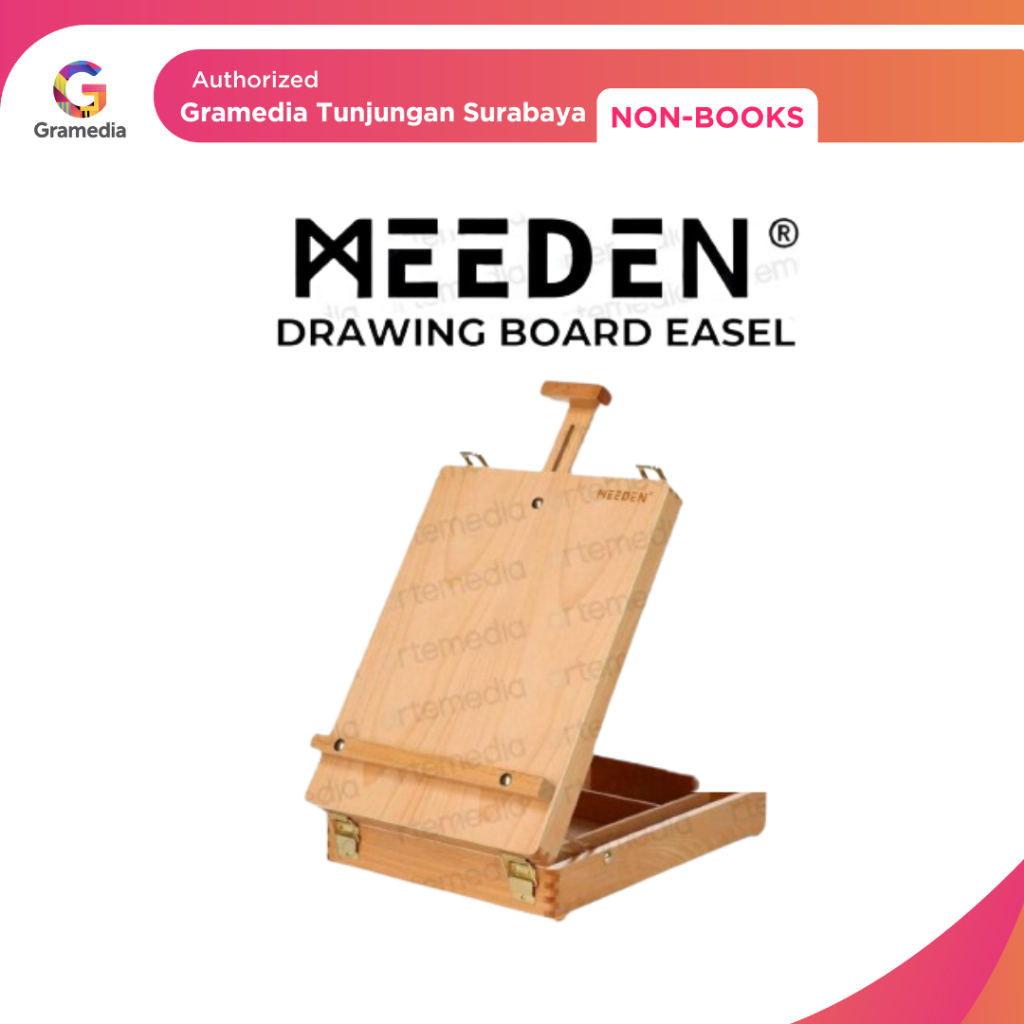 

Gramedia Tunjungan : Meeden Drawing Board Easel with Storage Box / Table Top Papan Gambar