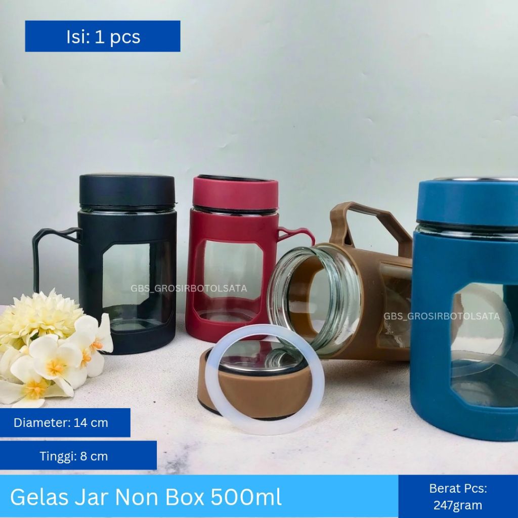 GELAS JAR NON BOX / GELAS JAR BOX / SOUVENIR GELAS KACA / SOUVENIR GELAS MINUM KEKINIAN