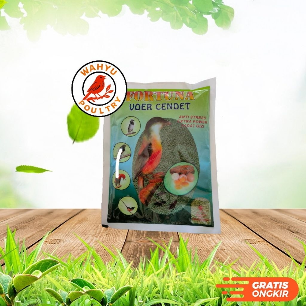 [WAHYU POULTRY] FORTUNA VOER PUR PAKAN CENDET 300gr PENTET