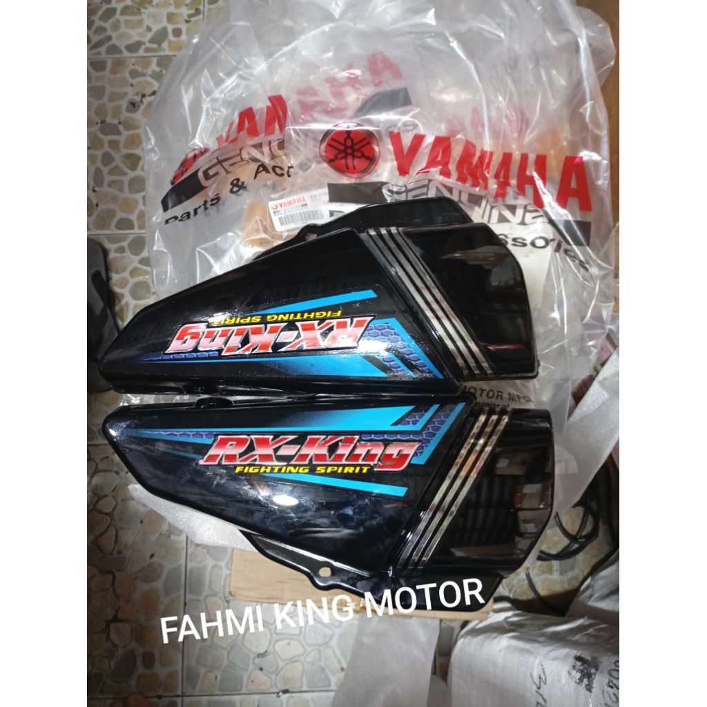 COVER TUTUP DOP BOK TEPONG AKI OLSAM ORIGINAL YGP RX KING RXKING 2004 BIRU HITAM HARGA SEPASANG
