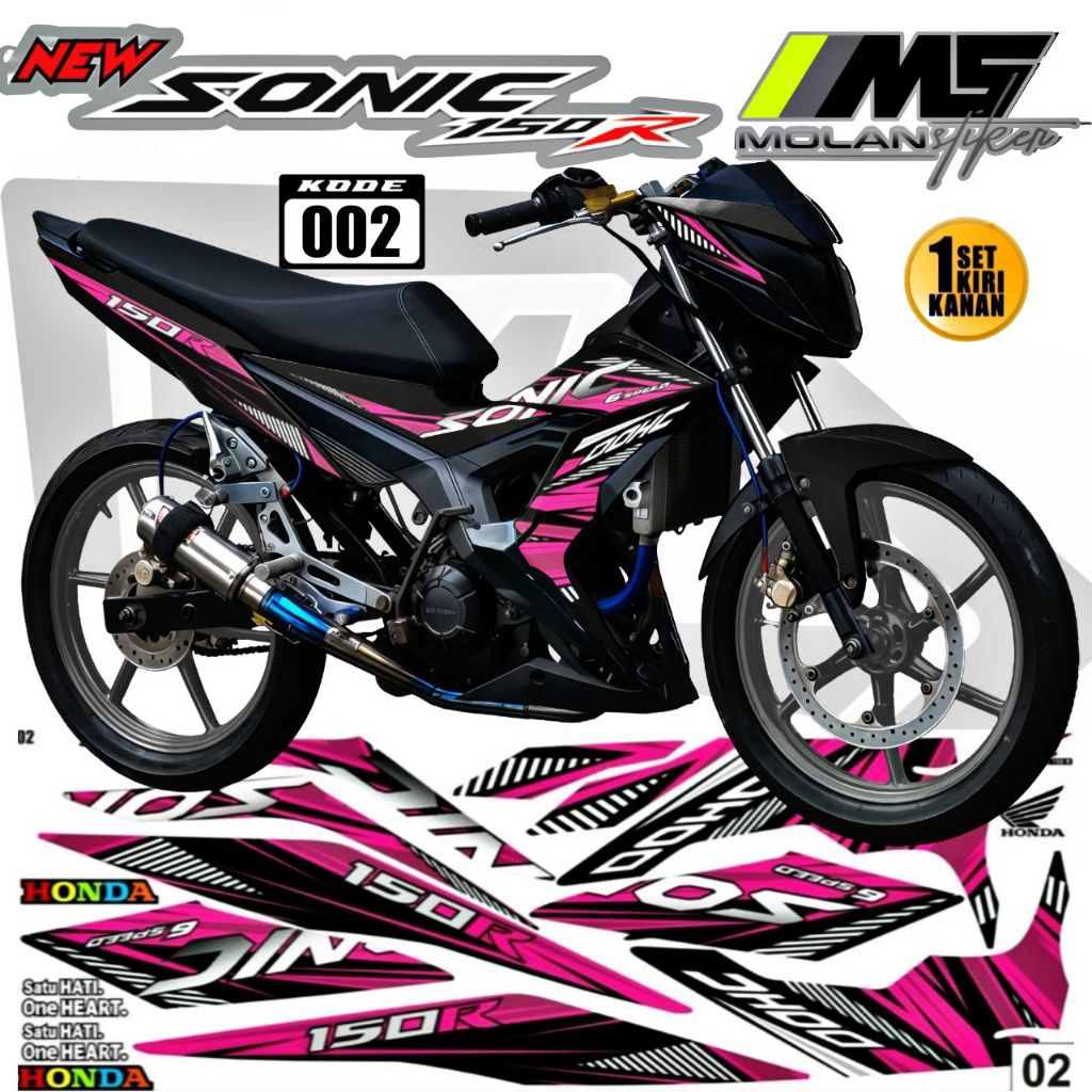 Decal Sticker Striping Variasi Honda Sonic 150 R Moto Gp Racing New Honda Sonic 150 R Lis Sonic 150 