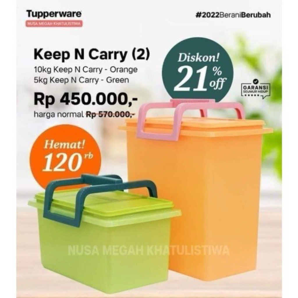 jumbo keep n carry tupperware 10L orange