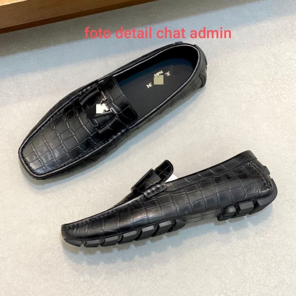 SEPATU LOAFER PRIA KULIT CROCO SEPATU FORMAL BRANDED IMPORT