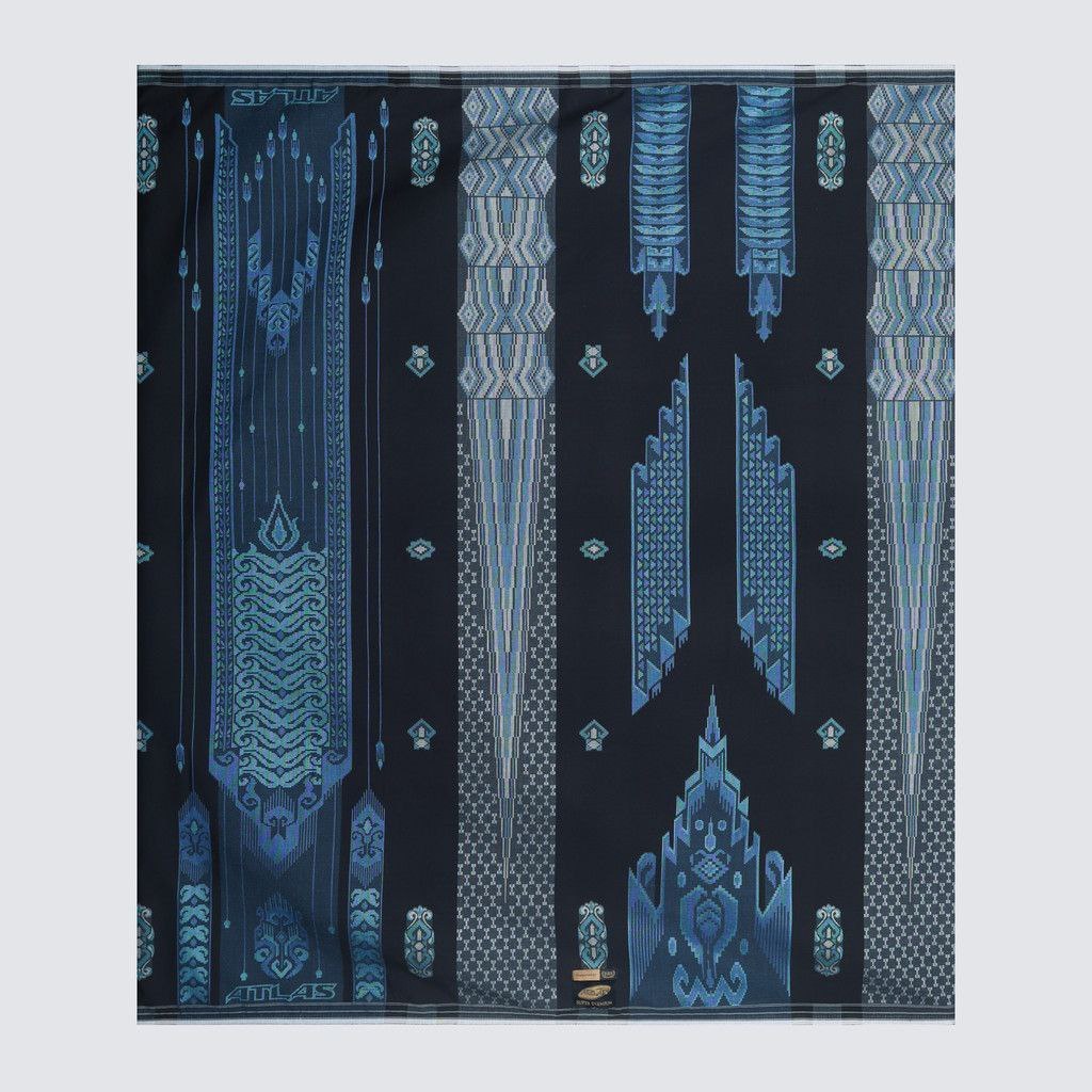 Saharawear - Sarung Atlas Super Premium 980 Gold Putih biru merah coklat