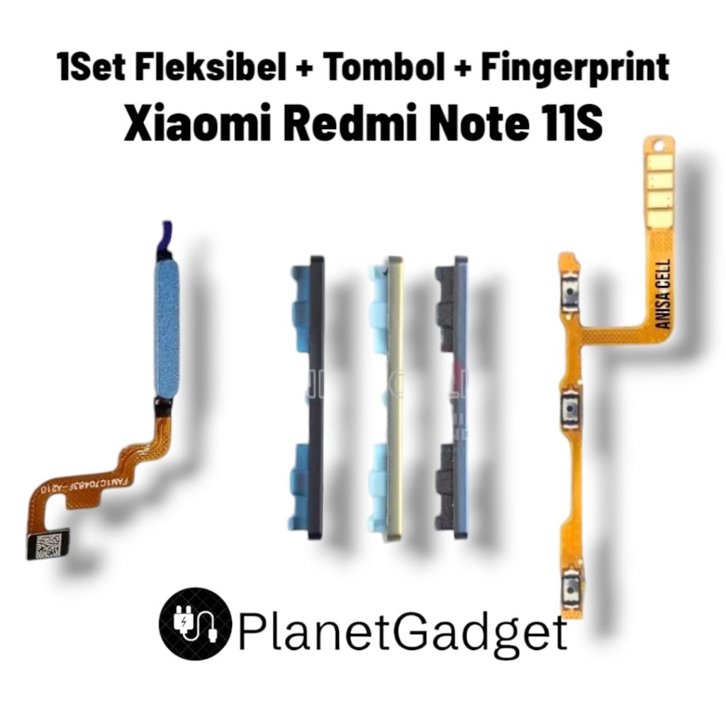 1Set Finger + fleksibel + tombol Xiaomi Redmi Note 11S | Finger + Fleksibel + Tombol on off volume F