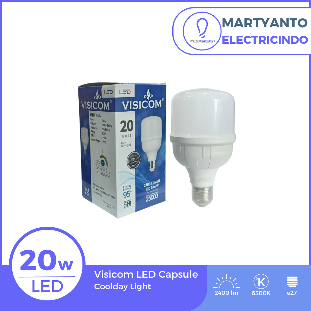Lampu LED Capsule Visicom 20 Watt warna putih