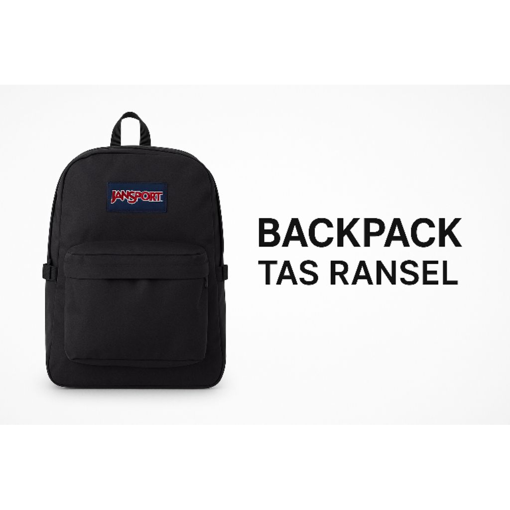 Tas Ransel Distro Jansport Laptop Casual Hitam Pria Untuk Anak SD SMP SMA
