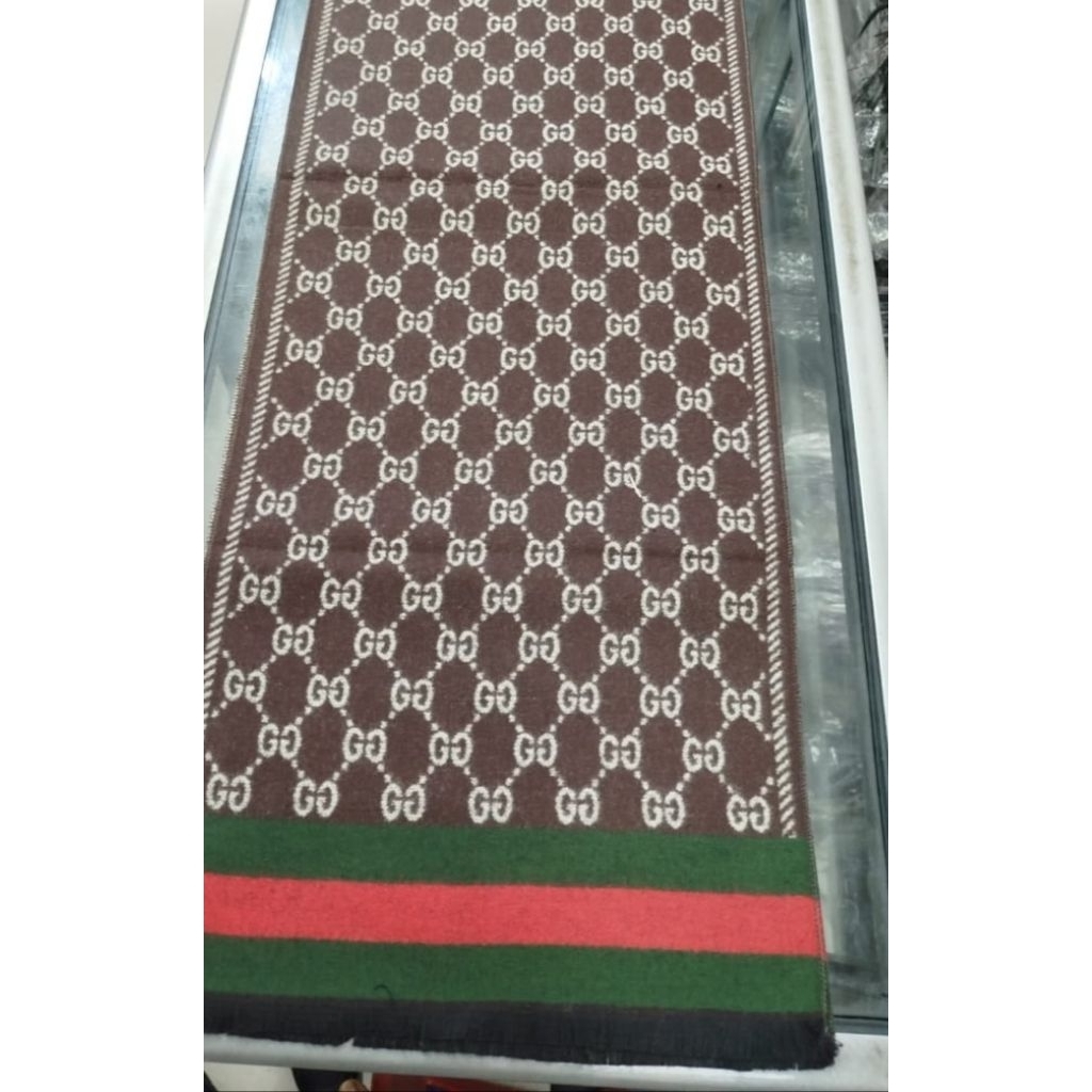 Syal Leher Pria Musim Dingin Pria Wanita Motif Co