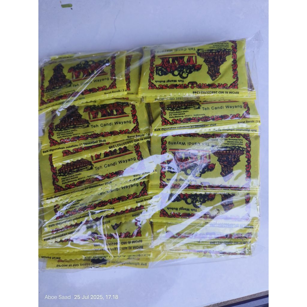 TEH CAP CANDI WAYANG, WANGI ISI 20 PCS