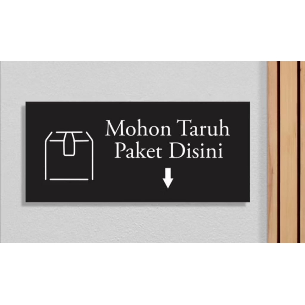 Sign Dinding Akrilik Mohon Taruh Paket Disini 20X9Cm
