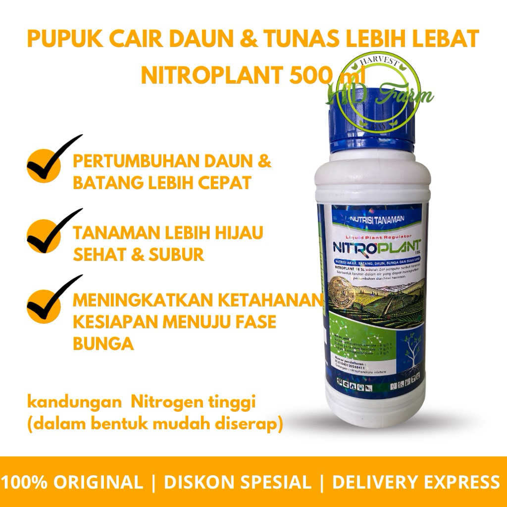 [ORIGINAL] Pupuk NPK Cair Khusus Fase Vegetatif 500 ml / setengah liter | Pupuk Nitroplant | Nutrisi