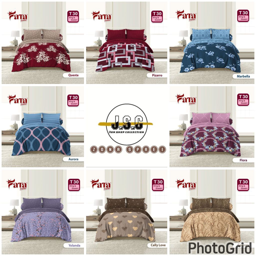 FATA BEDCOVER - Bedcover set fata ukuran 160x200 tinggi 30cm motif terlaris