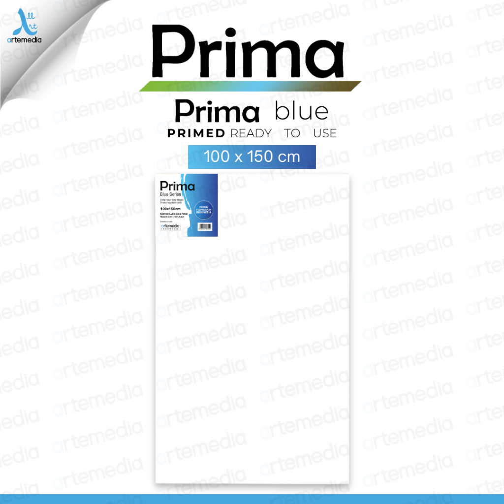 

Prima Blue Ready to Use Cotton Canvas 100x150 cm | Kanvas Lukis Siap Pakai Katun India
