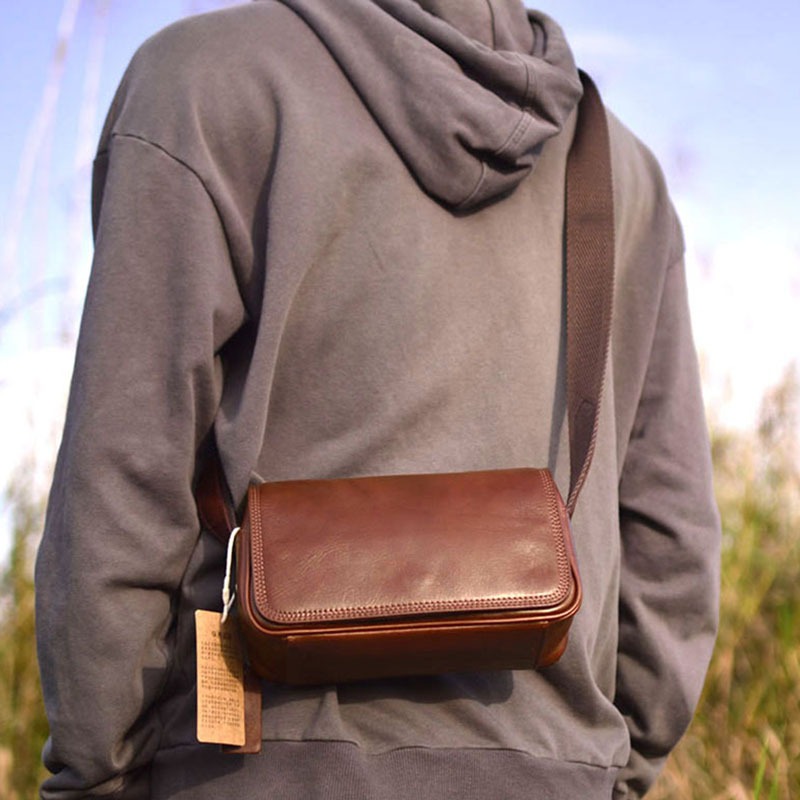 Tas selempang pria kulit asli garut- tas pria kulit asli