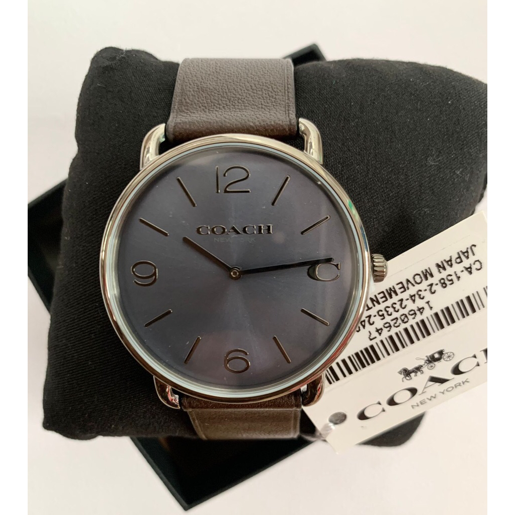 Jam Tangan Branded Pria Coach Elliot 14602647 Mahogany 41 mm Leather Strap