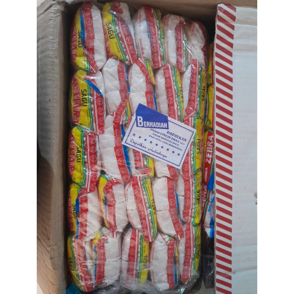 

Sagu Mutiara Cap Zebra 100 Gram x 25 PCS / 1 PACK