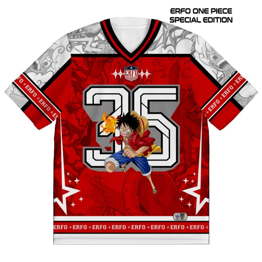 Jersey Anime One Piece Luffy Gear No. 35 - Kaos Full Print Manga Pria (ERFO Special Edition)