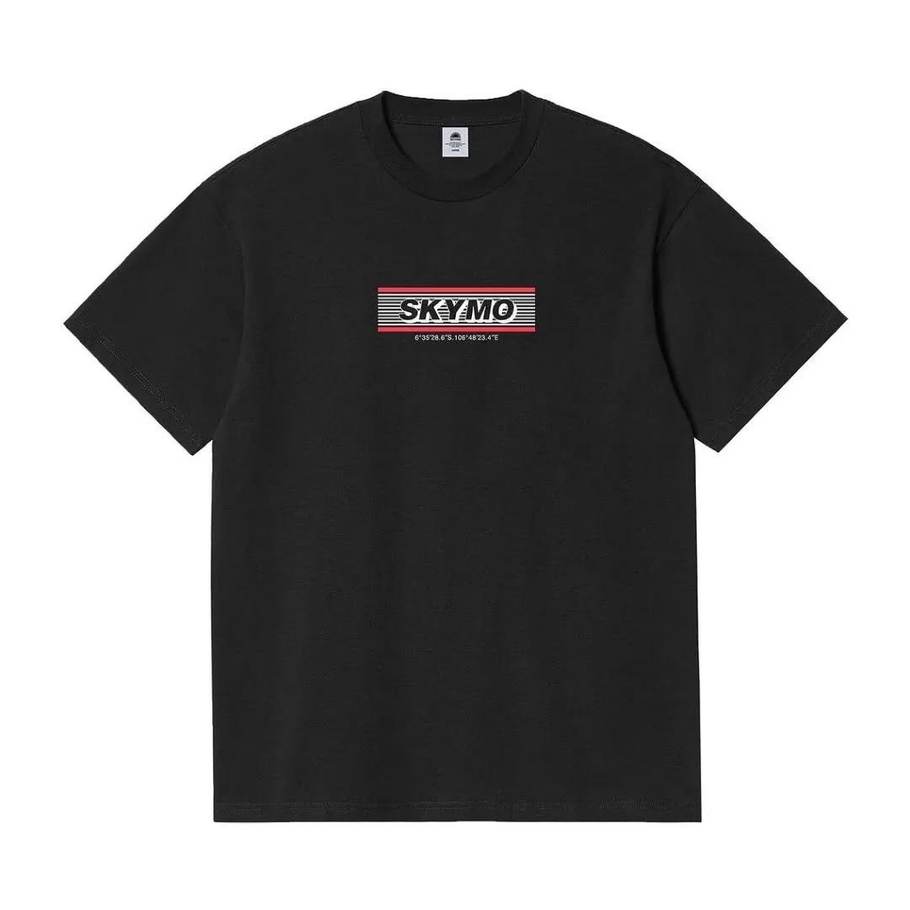 SKYMO - TSHIRT - Baju Atasan/Kaos Apparel Tshirt Stripping Black