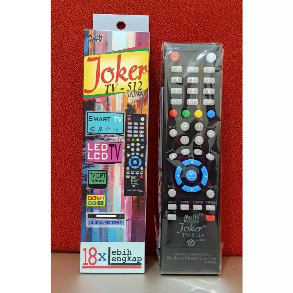 Remote TV Multi 18x-512 +/18x-526 + Joker/Remote Joker 18X TV LED LCD STB Digital Receiver Lebih Len