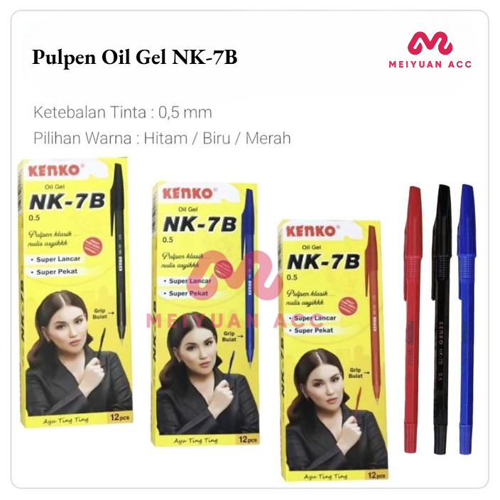 

Pulpen Kenko Oil Gel NK-7B 0.5mm Bolpen Pena NK7B - MY