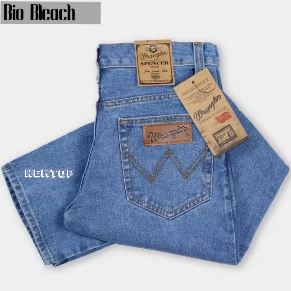 Celana Jeans Biru Muda Bioblit Telor Asin Standar Reguler Fit Panjang Pria Dewasa Denim Cowok