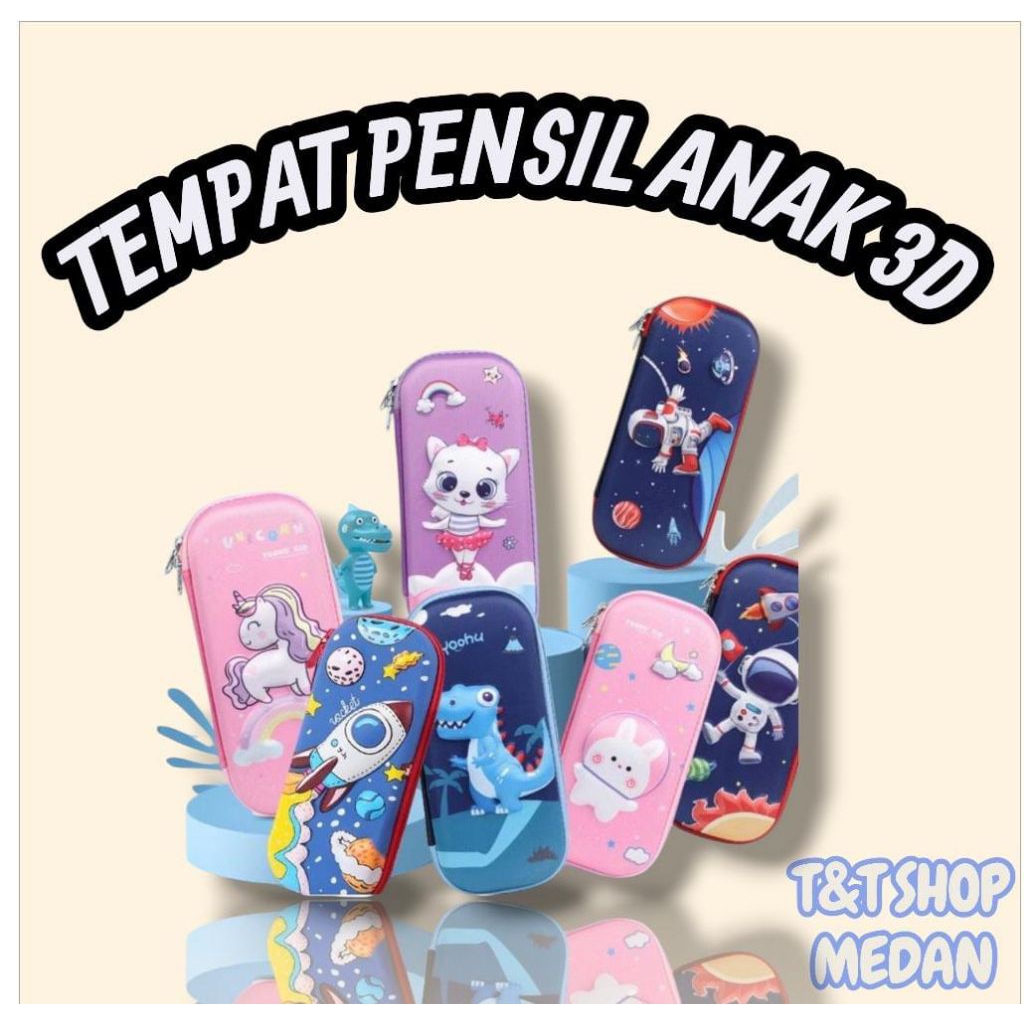 T&T SHOP-TEMPAT PENSIL KARAKTER 3D COWOK/CEWEK
