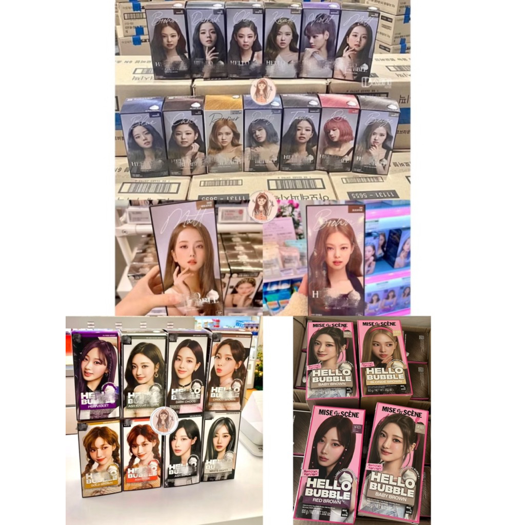 BISA GOSEND NEW AESPA HELLO BUBBLE X BLACKPINK KOREAN HAIR COLOR ASH BEIGE ASH OLIVE TONE UP BLEACH 