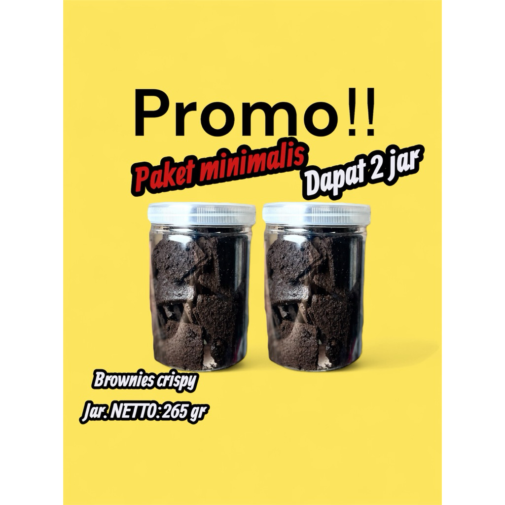 

brownies crispy dapat 2 jar berat 265 gr,enak dan cruncy