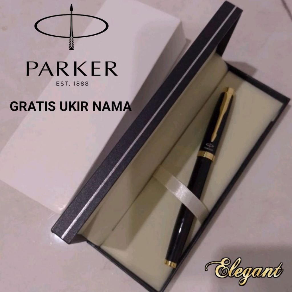 

Ballpoint Mewah Roller Ball Sign Pen Black Gold Clip Parker Gratis Grafir Nama Dan Box Exlusive