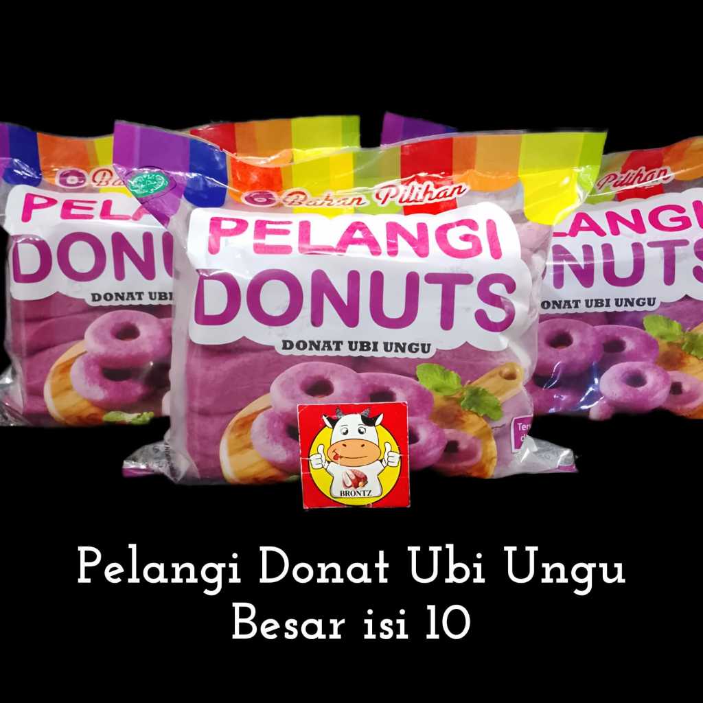 PELANGI DONUT UBI UNGU BESAR ISI 10PCS/PELANGI DONAT UBI UNGU MINI ISI 21PCS-FROZEN FOOD-BRONTZ JOGJ
