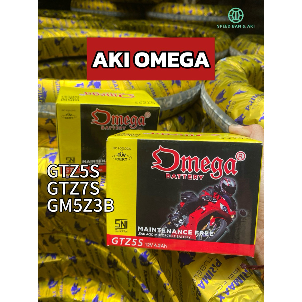 100% ORIGINAL & BARU AKI OMEGA ACCU UKURAN TIPE GTZ5S FU GRAND GTZ7S GM5Z3B GT6A HARGA GROSIR KERING