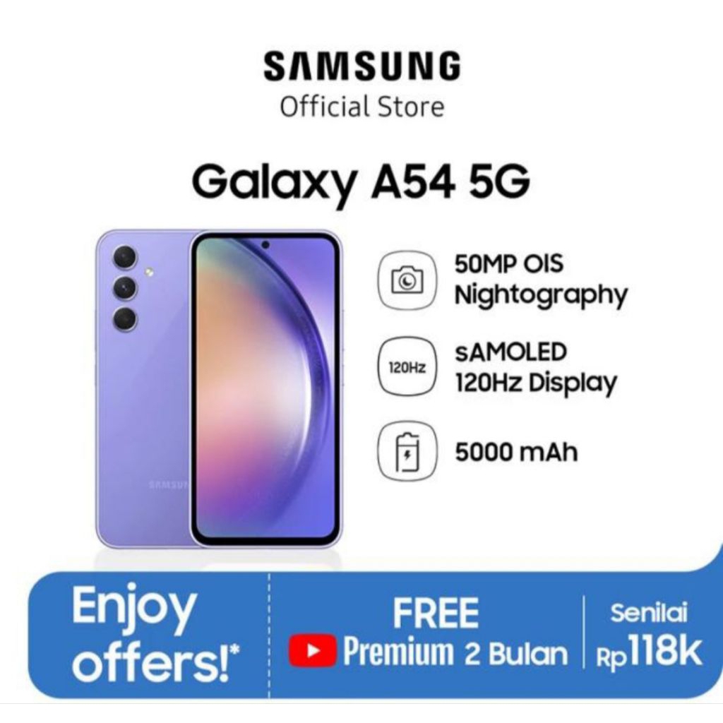 HP SAMSUNG GALAXY A54 5G 8/256 GB - SAMSUNG A 54 5G RAM 8GB ROM 256GB RESMI