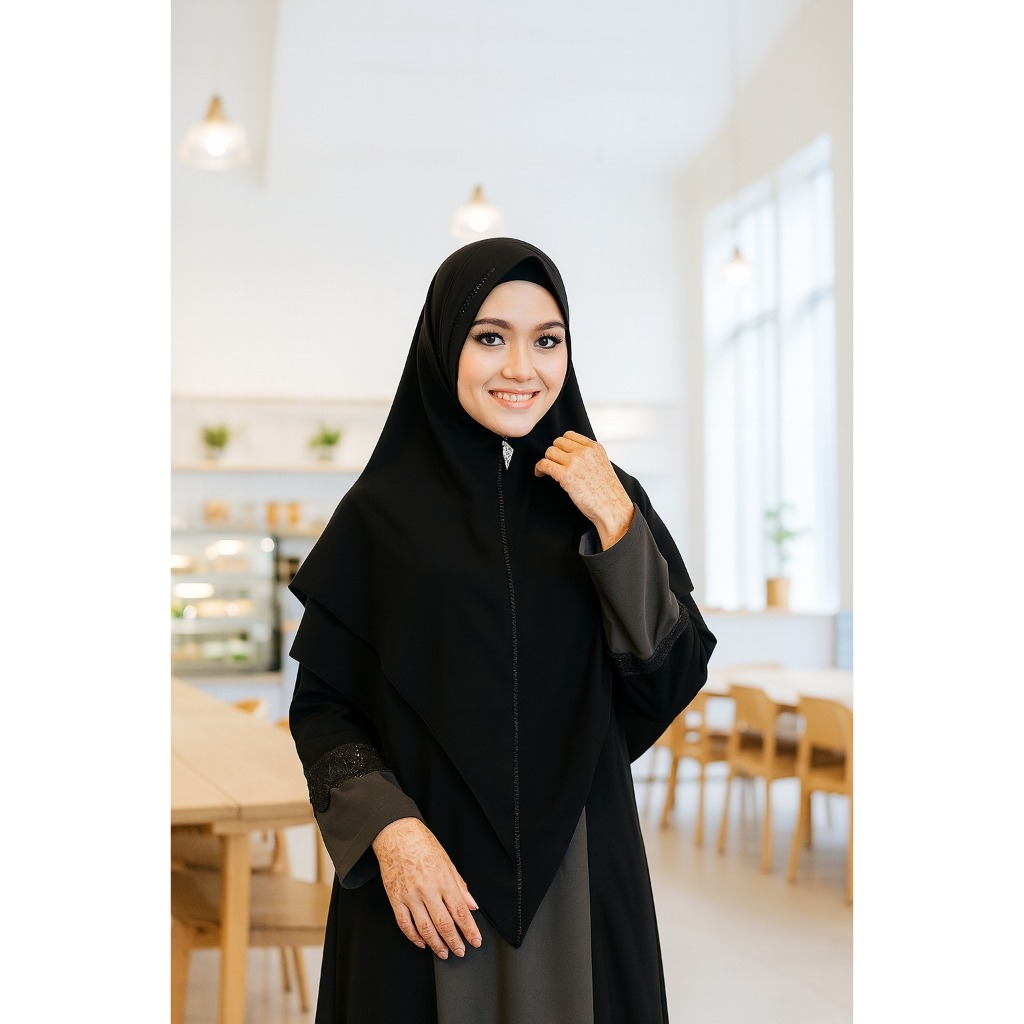 Emka Hijab Instan Khimar ORI 03 Bahan Ceruty Babydoll 2 Layer Variasi Swarosky