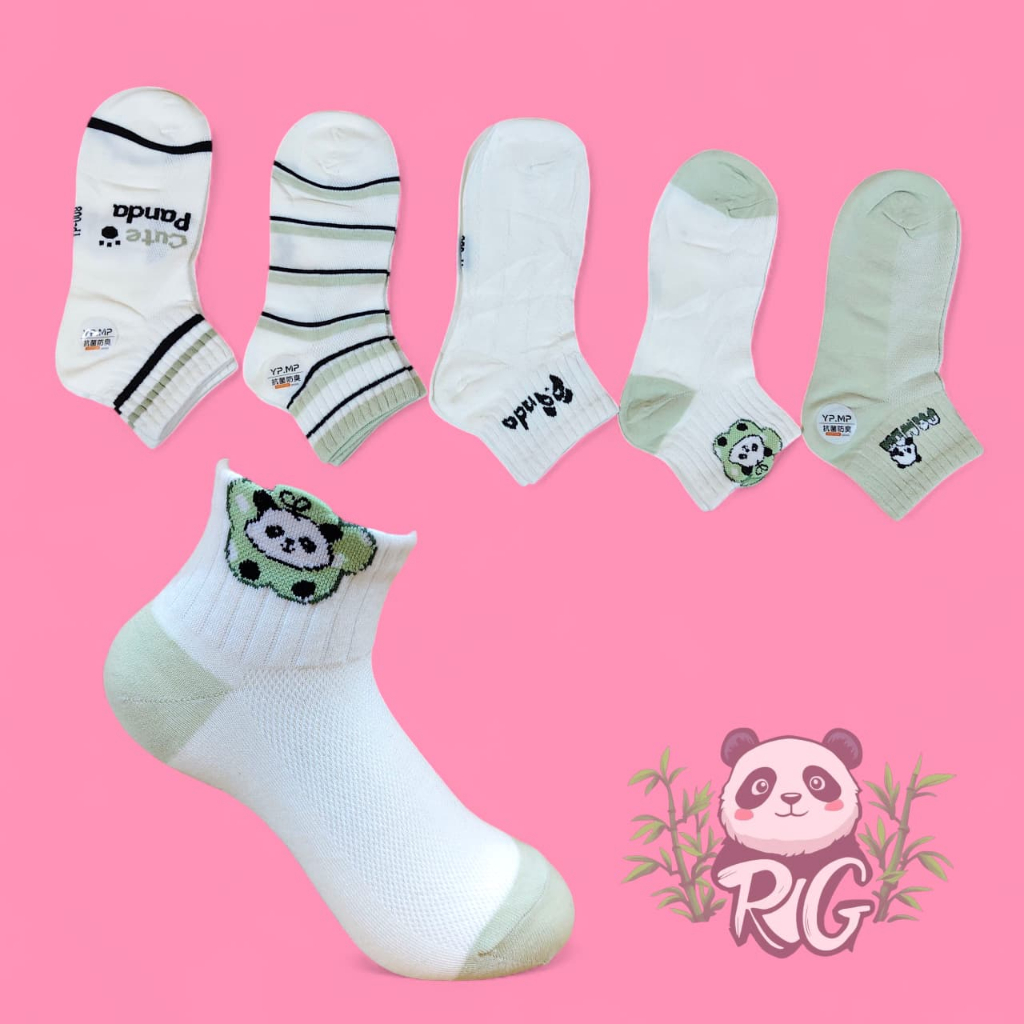 RG22 Kaos Kaki Pendek Lucu Panda , Kaus Kaki Wanita Pendek , Kaos Kaki Fashion Women Sock