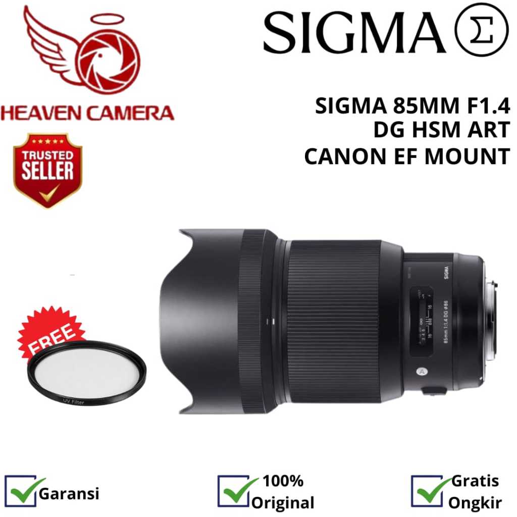 Lensa Sigma 85mm F1.4 DG HSM Art Lens for Canon EF / Nikon F